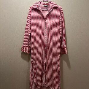 Stradivarius Red and White Striped Shirt